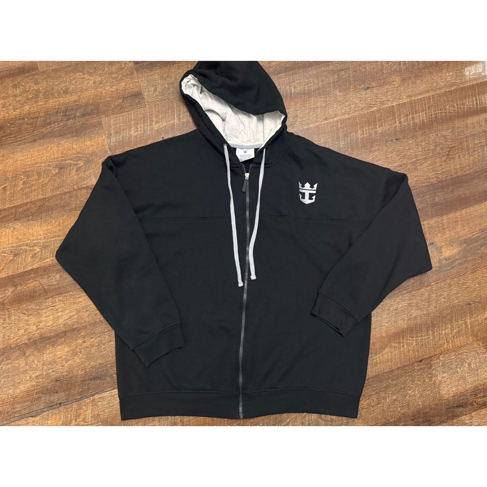 Royal Caribbean International Men's XL Black Full Zip Hoodie Logo Cruise